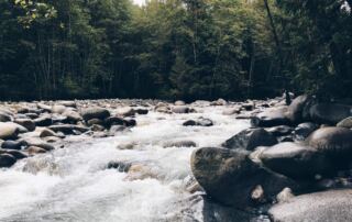 stream flowing through rocks