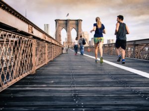 runners on bridge, illustrates title of article
